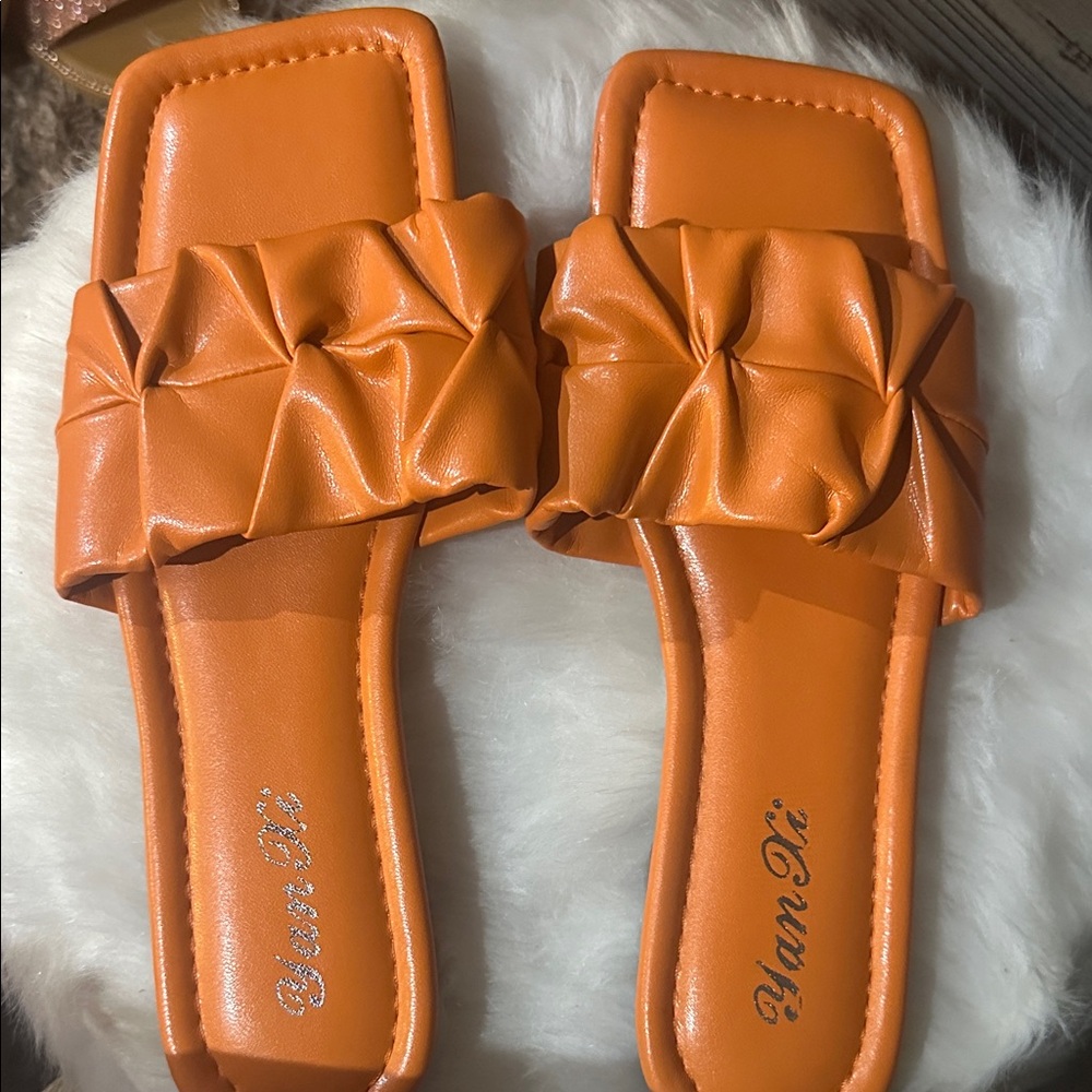 Women's Orange Slide Sandals